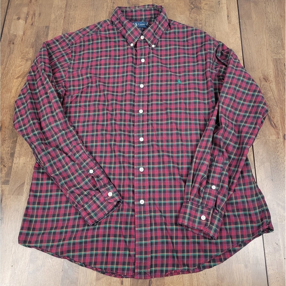 Polo Ralph Lauren Men's Tartan Pattern Plaid Button-Front Shirt Size Large